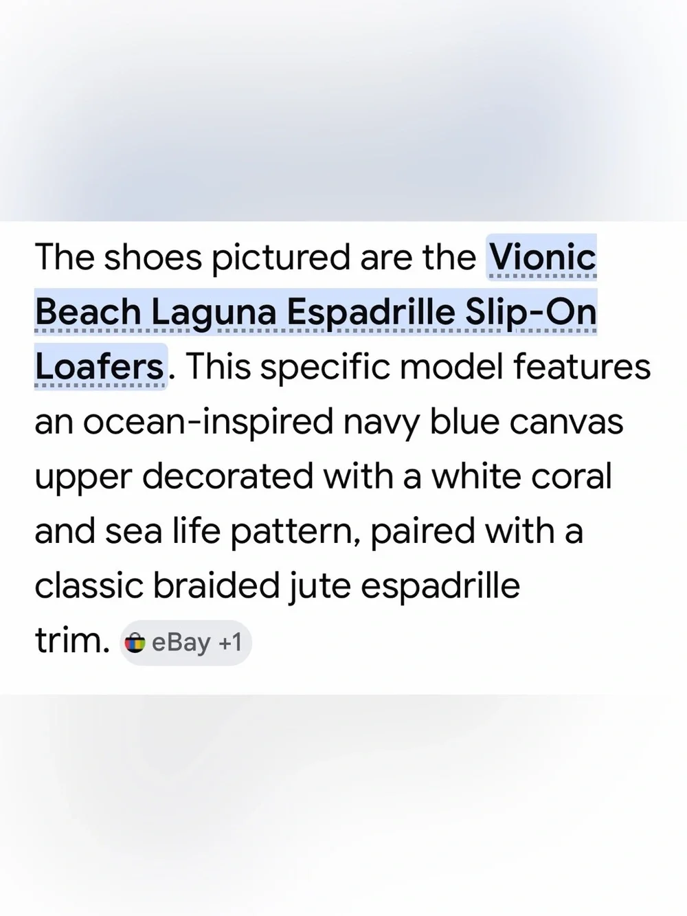 Vionic Blue & White Beach Laguna Espadrille Slip Ons - Like New - Size 8